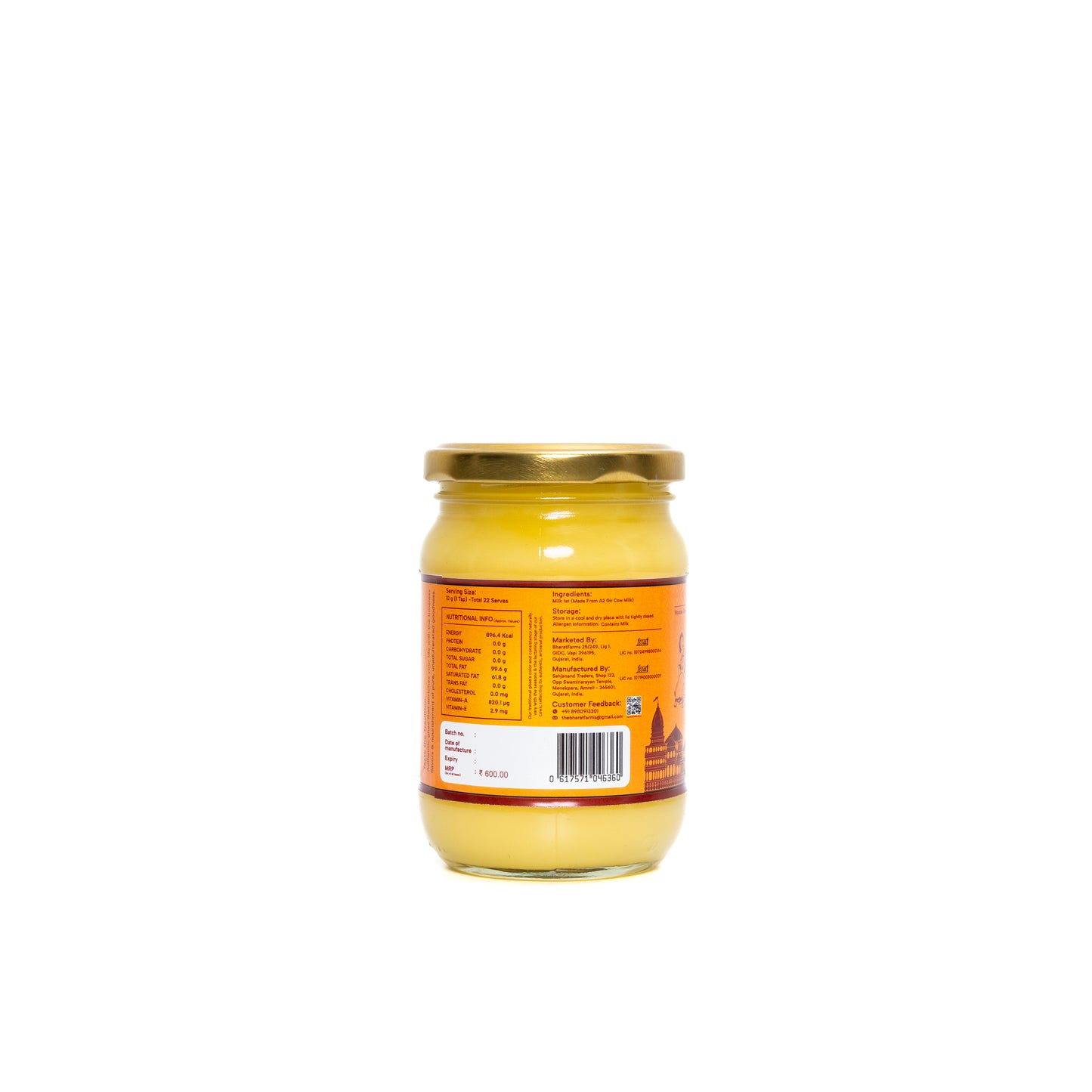 Bharat Farms A2 Gir Cow Ghee 250ml