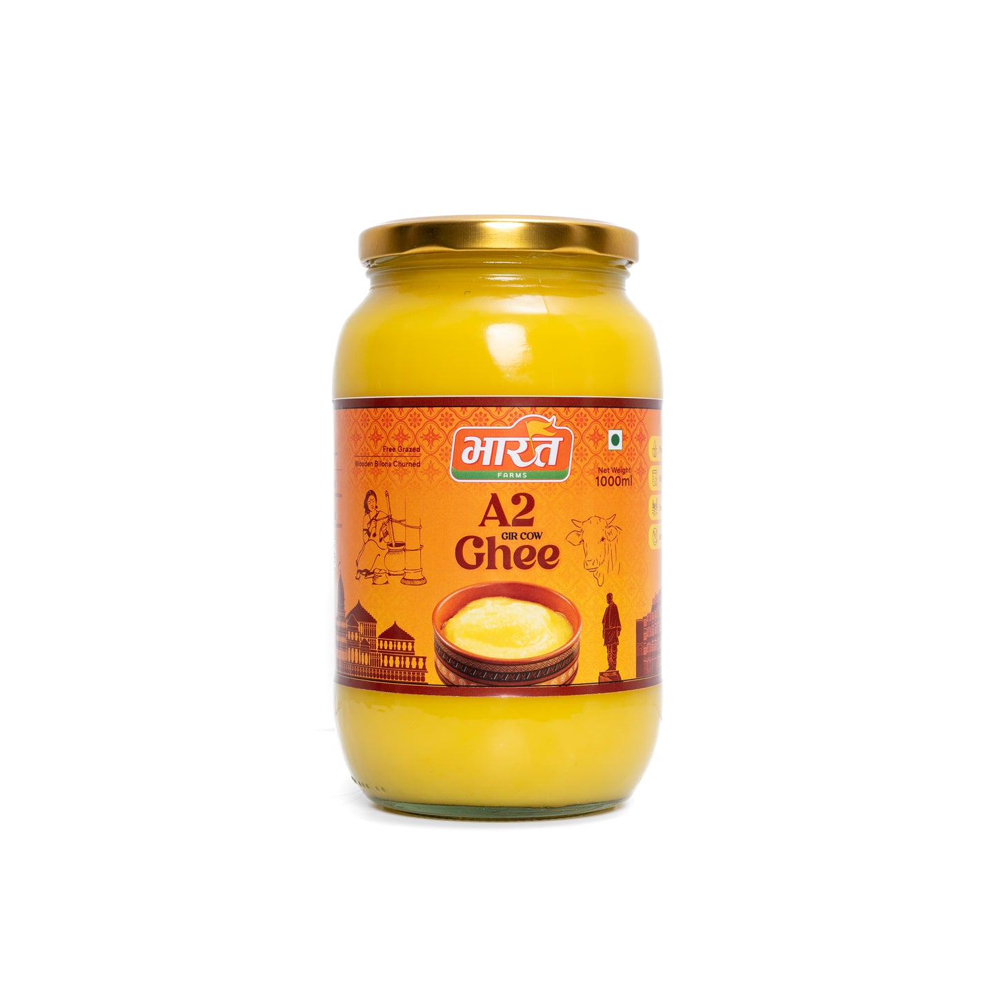 Bharat Farms A2 Gir Cow Ghee 1000ml